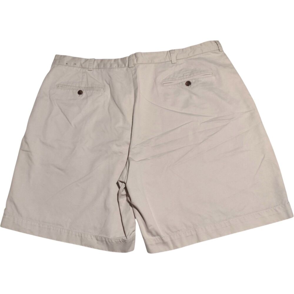 Vintage 90s Brooks Brothers Beige Shorts Mens Size 42 Bermuda 100% Cotton Canvas - Picture 2 of 6